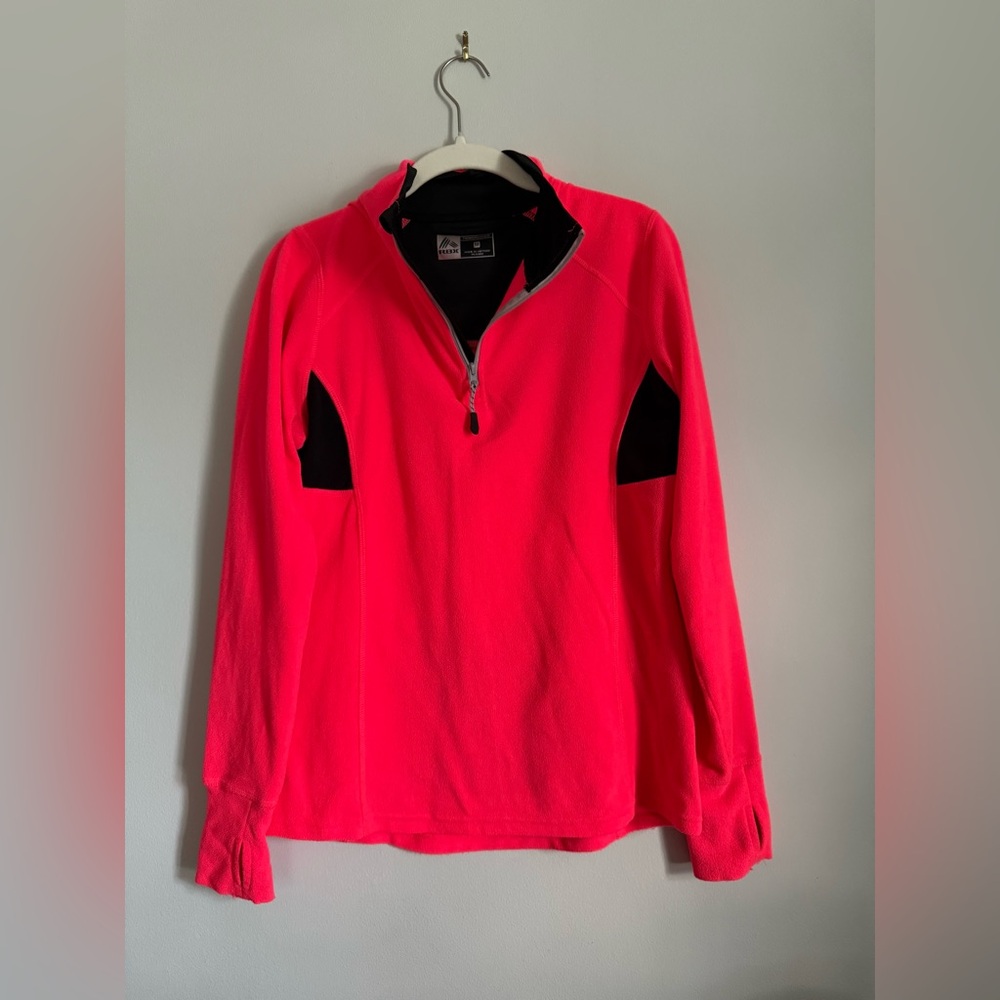 RBX Women's Bright Pink and Black Quarter-Zip Sweater
